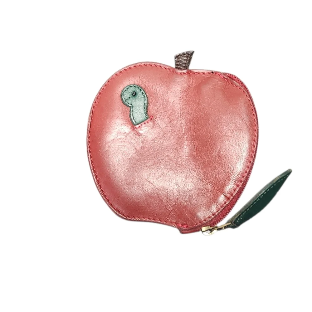 Red Apple-Shaped Coin Purse - Picture 1 of 10